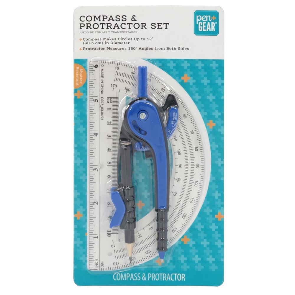 Pen+Gear Compass & Protractor Set NWT